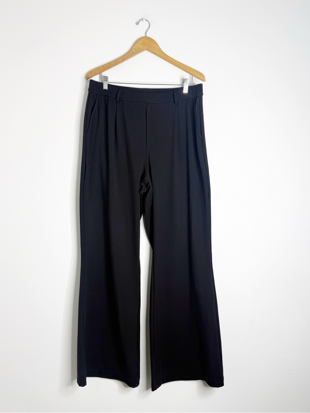 Halara Wide Leg Pants XL Tall Black High Rise Stretch Trousers 34” Inseam